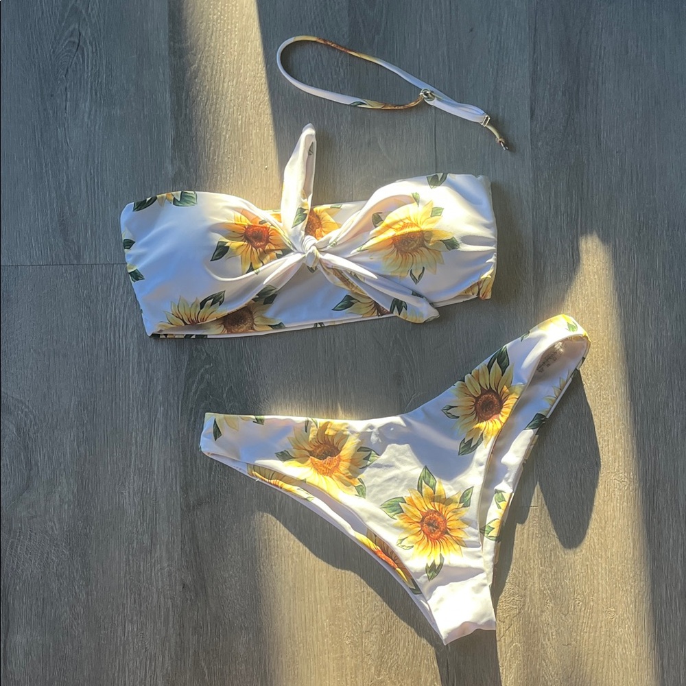 Zaful Floral Sunflower Bikini Set